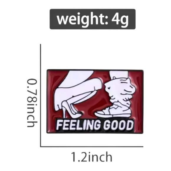 Feeling Good Sexy Enamel Pin - Adult Humor Brooch with Funny Quote - Picture 3 of 8